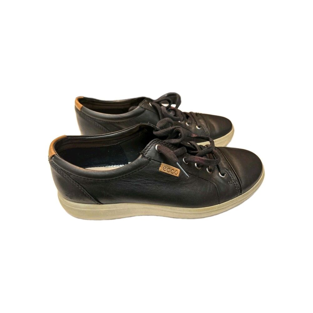 Ecco Shoes Men's Size 40 EU / 9-9.5 US Black Soft 7 Casual Leather Sneaker